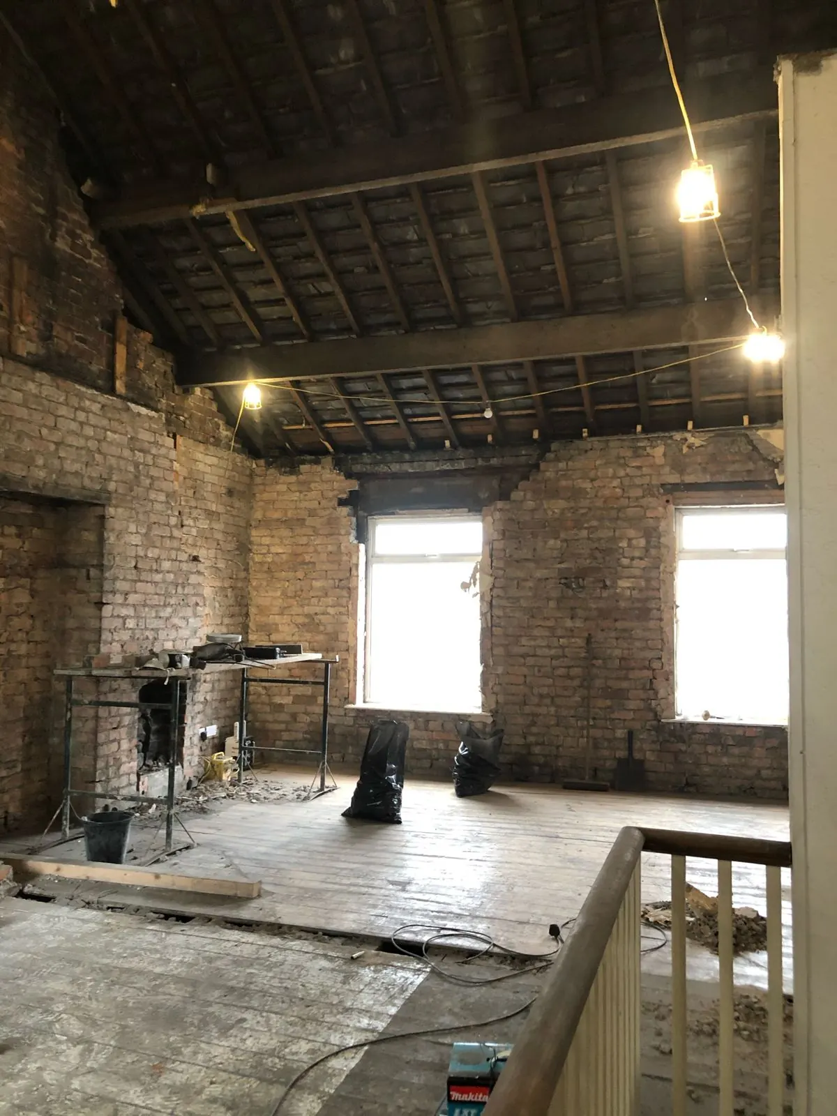 Roof structure exposed during works at 378 Manchester Road